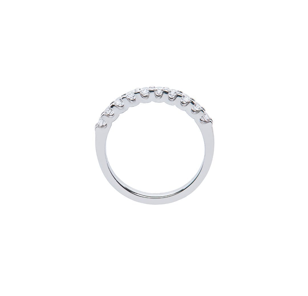 10 Diamond Scalloped Round Diamond Ring in white gold by Natalie Barney