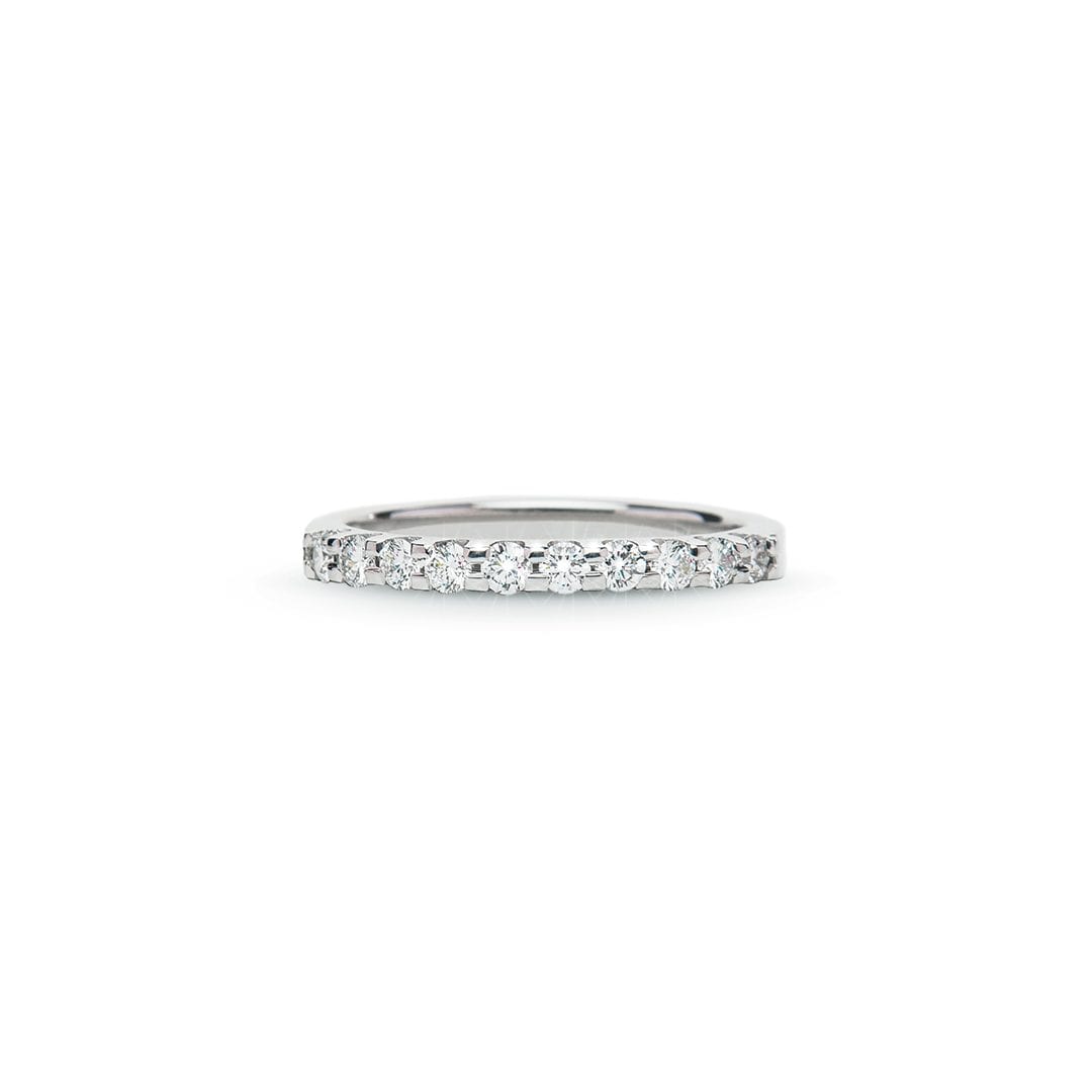 10 Diamond Scalloped Round Diamond Ring in white gold by Natalie Barney