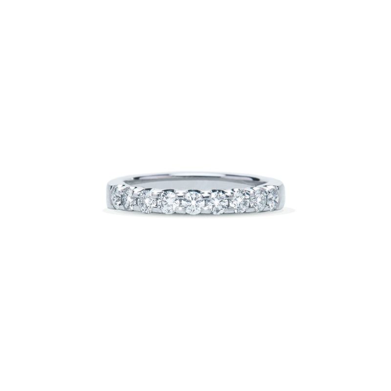 9-Diamond Scalloped Round Diamond Ring in white gold by Natalie Barney