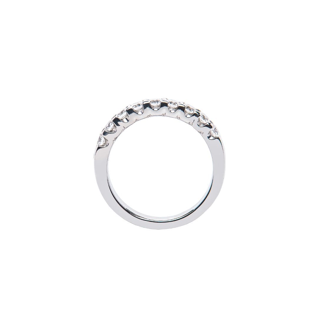 9-Diamond Scalloped Round Diamond Ring in white gold by Natalie Barney