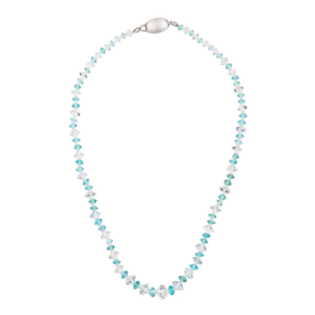 Apatite and Clear Topaz Bead Necklace (full view)