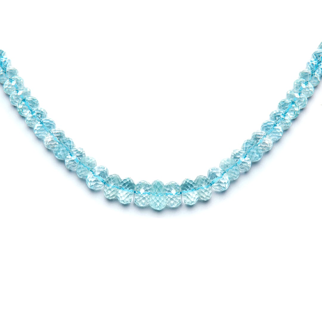 Aquamarine Bead Necklace (closeup)