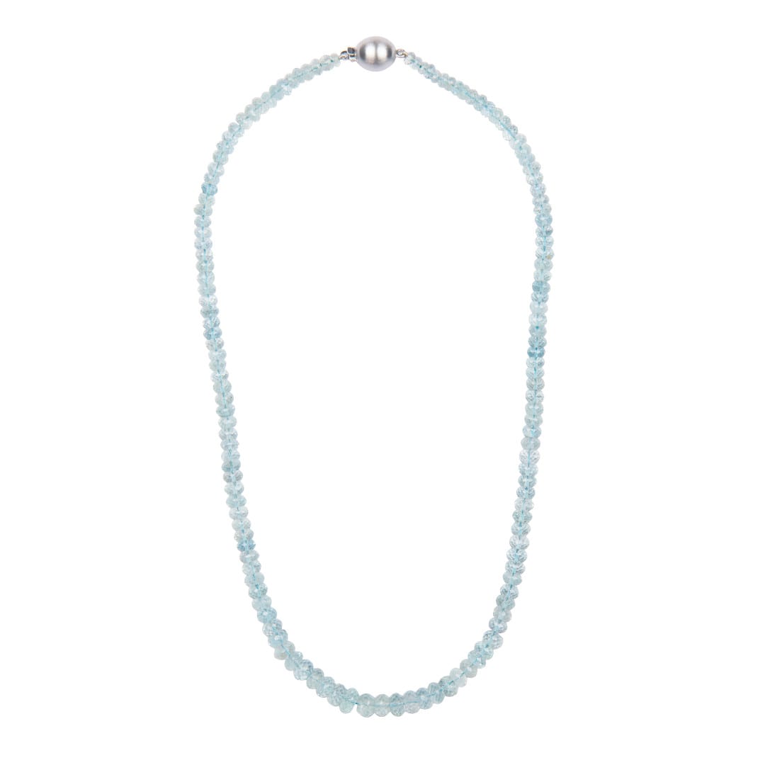 Aquamarine Bead Necklace (full view)