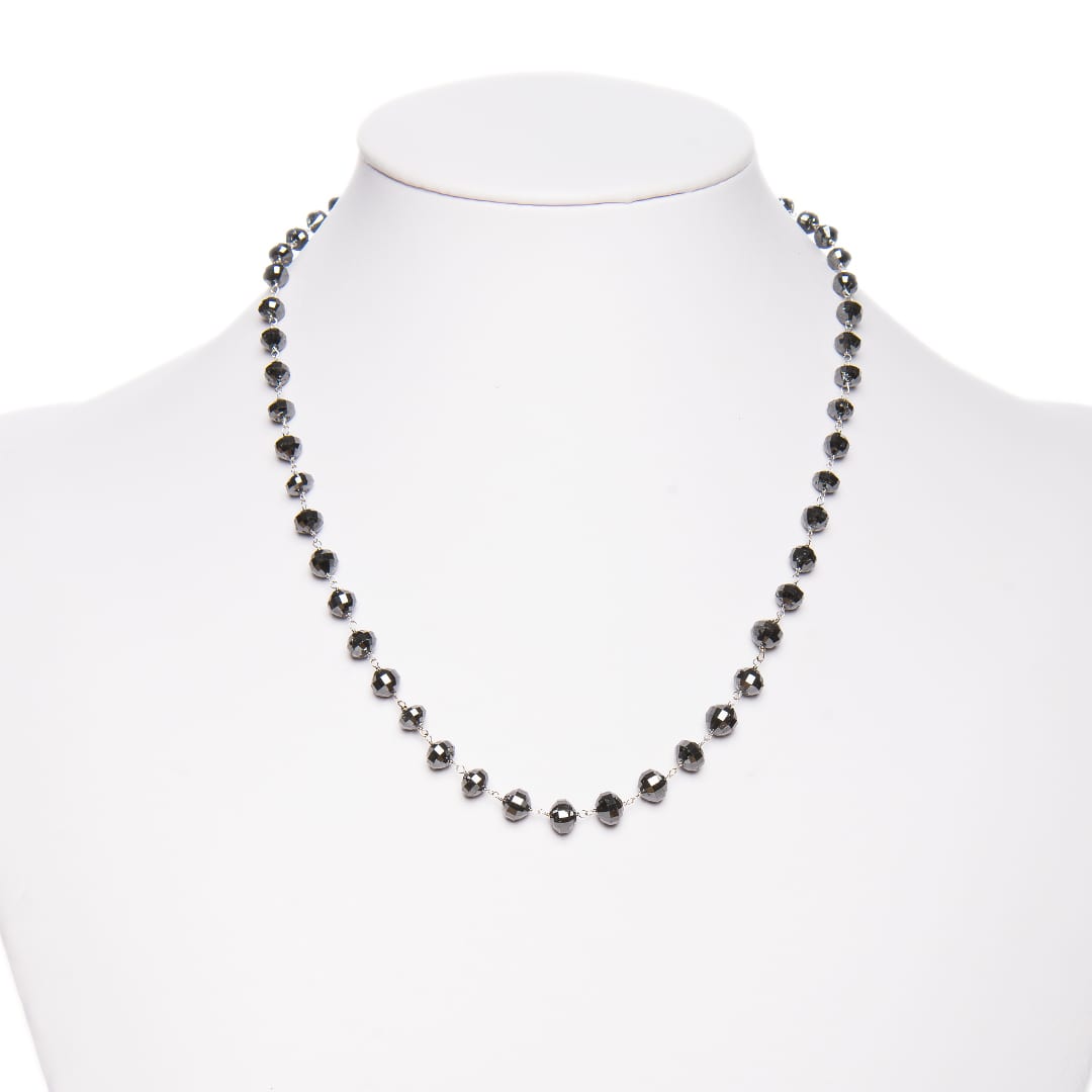 Black Diamond Ball Necklace (bust view)
