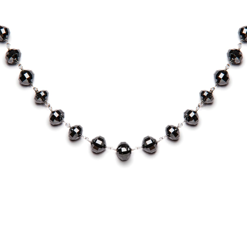 Black Diamond Ball Necklace in white gold by Natalie Barney