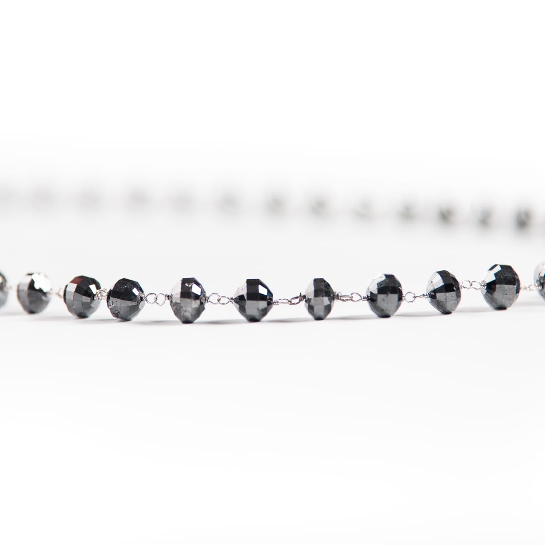 Black Diamond Ball Necklace (side view)