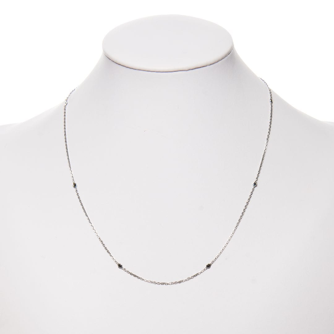 Black Diamond Trace Chain in white gold by Natalie Barney