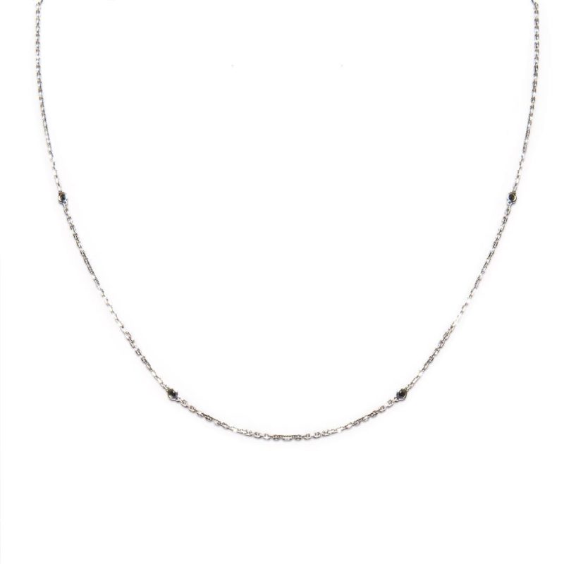 Black Diamond Trace Chain in white gold by Natalie Barney