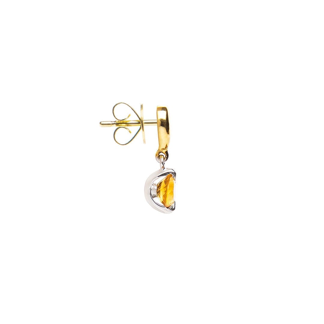 Citrine Drop Earrings in yellow and white gold by Natalie Barney