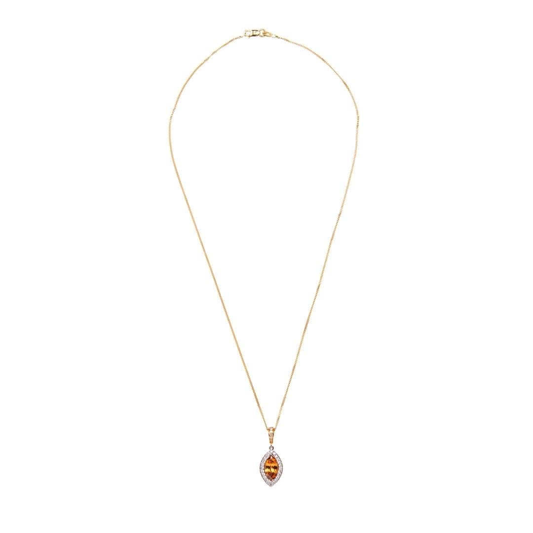 Cognac Zircon and Diamond Enhancer handmade in white and yellow gold by Natalie Barney