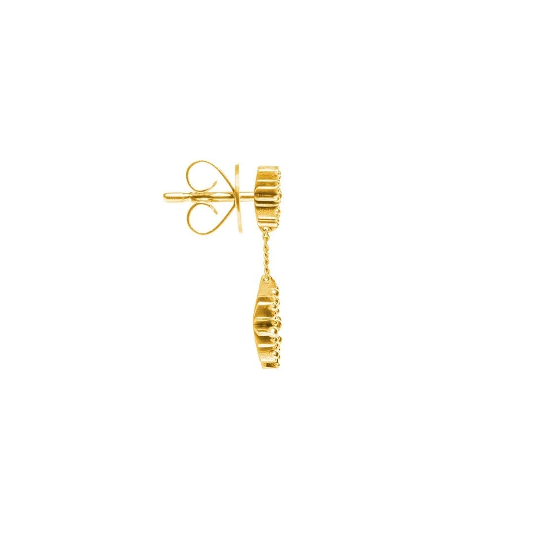 Soleil Drop Earrings in yellow gold by Natalie Barney