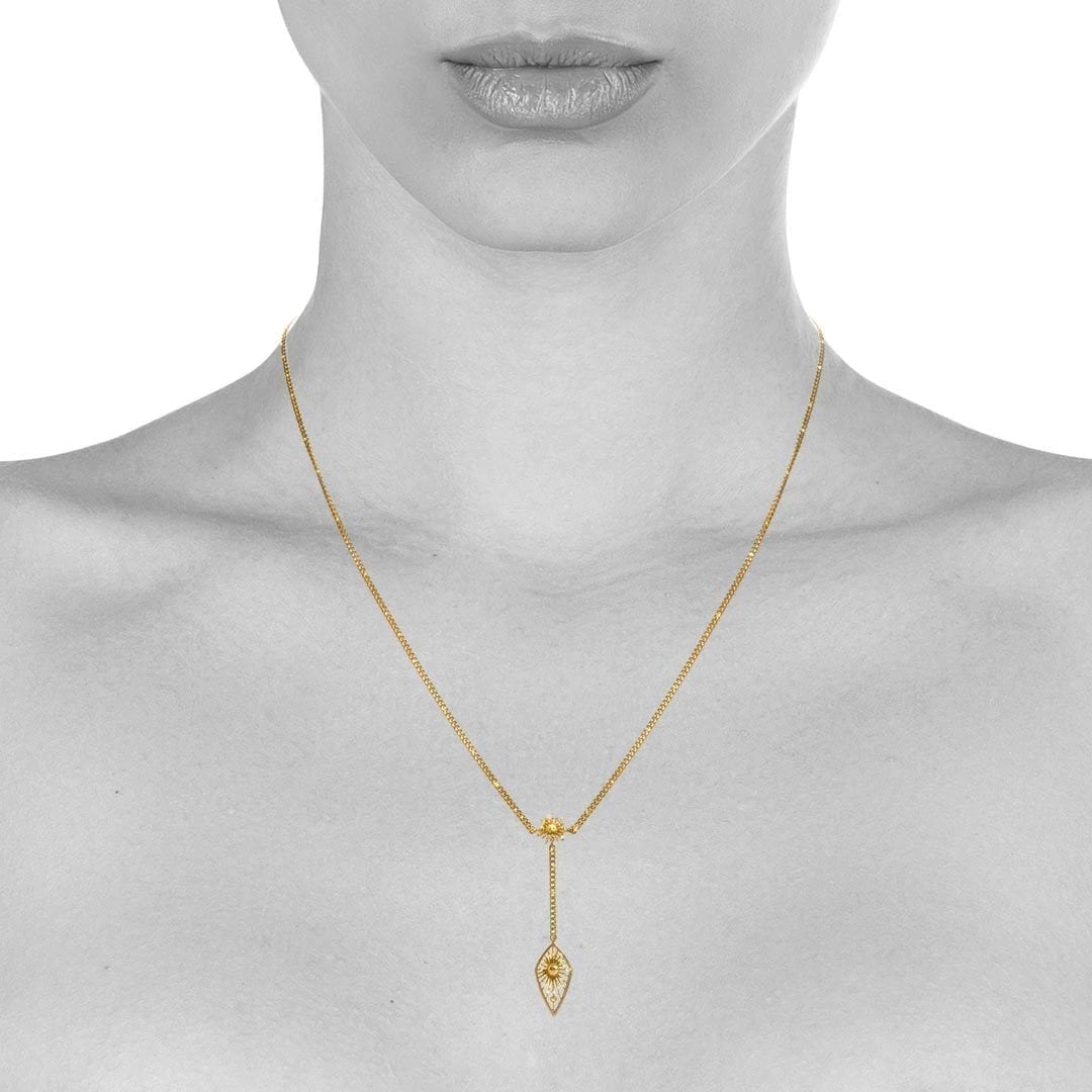 Soleil Kite Necklace in yellow gold by Natalie Barney