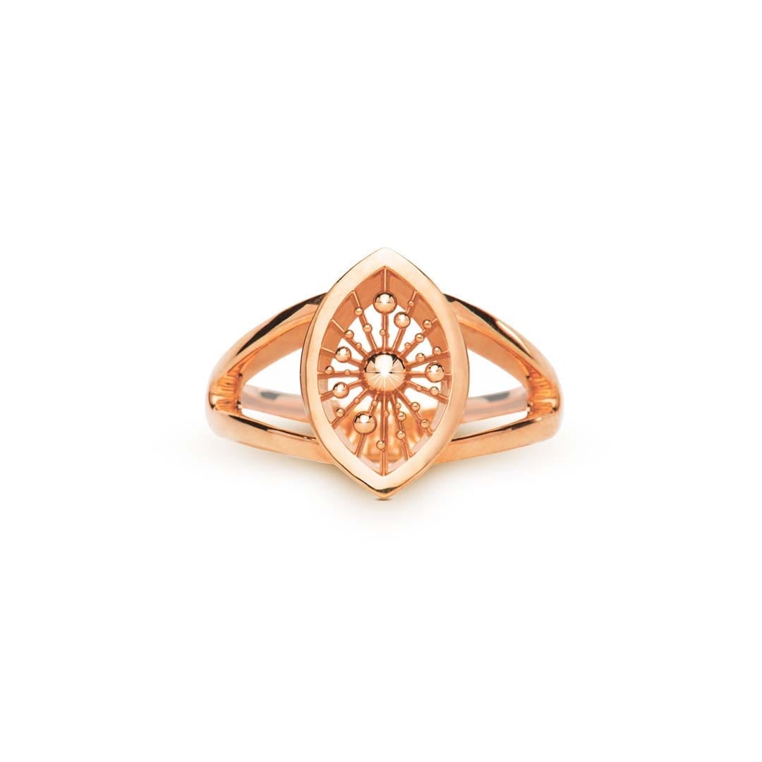 Soleil Marquise Ring in rose gold by Natalie Barney