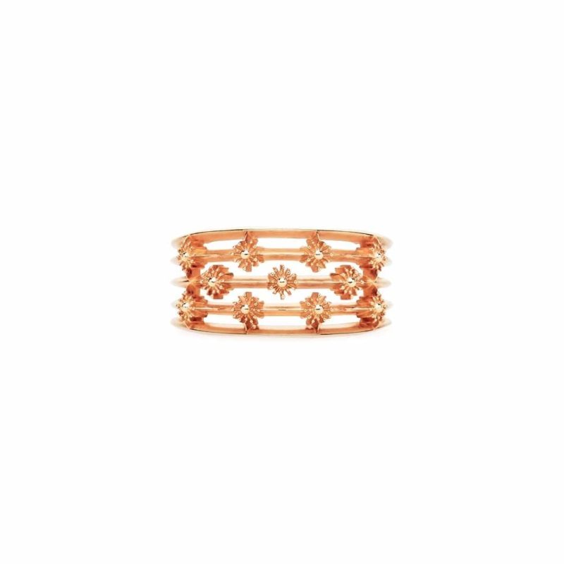 Soleil Wide Ring in rose gold by Natalie Barney