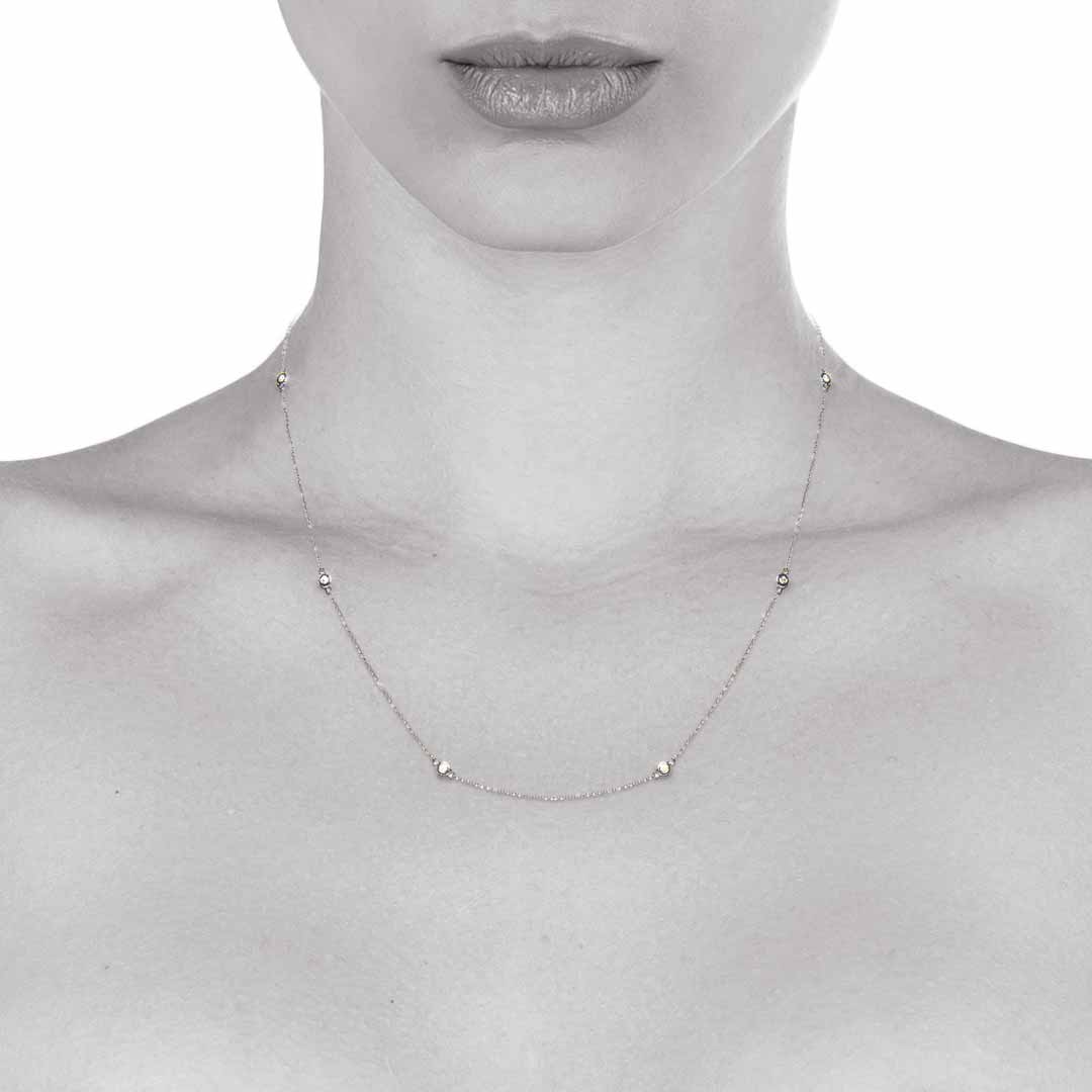 White Diamond Trace Chain in white gold by Natalie Barney