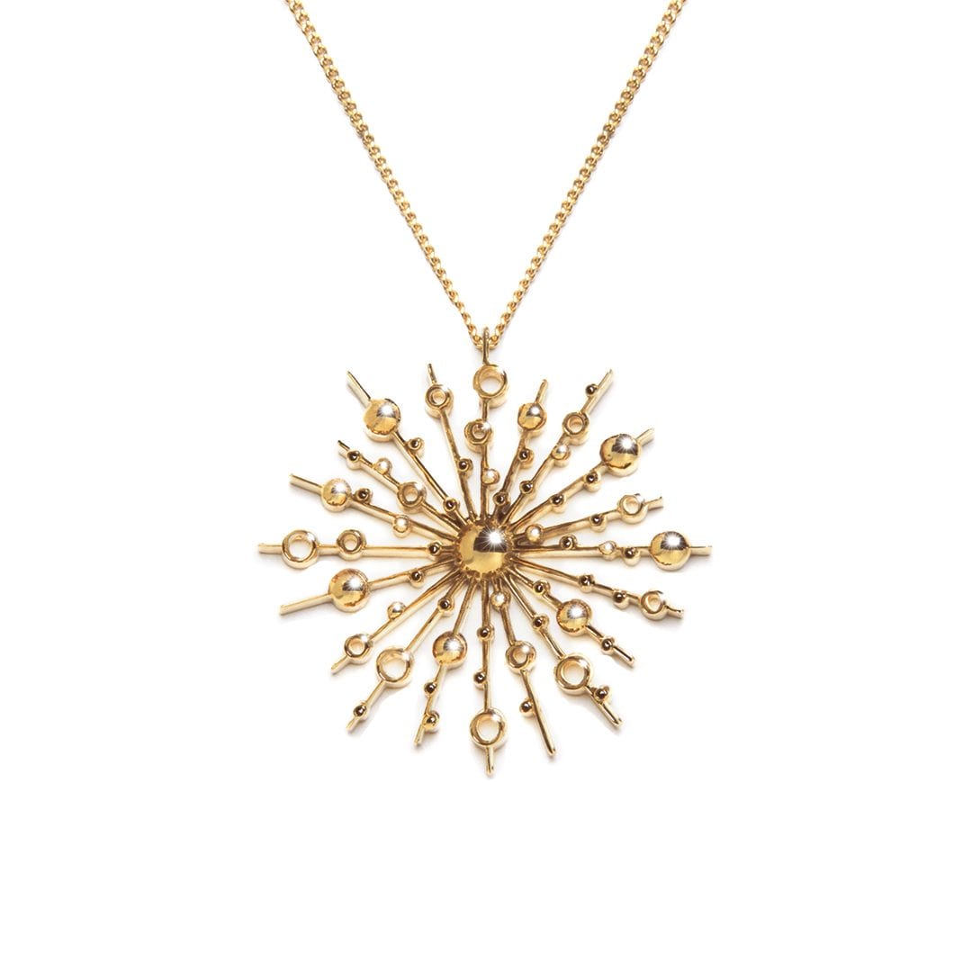 Soleil Pendant and Chain in yellow gold by Natalie Barney