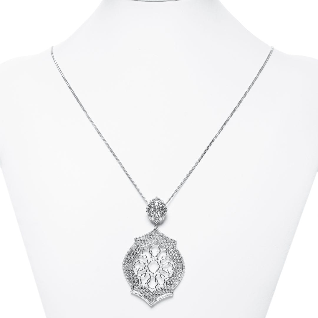 Mauresque Pendant and Chain in silver by Natalie Barney