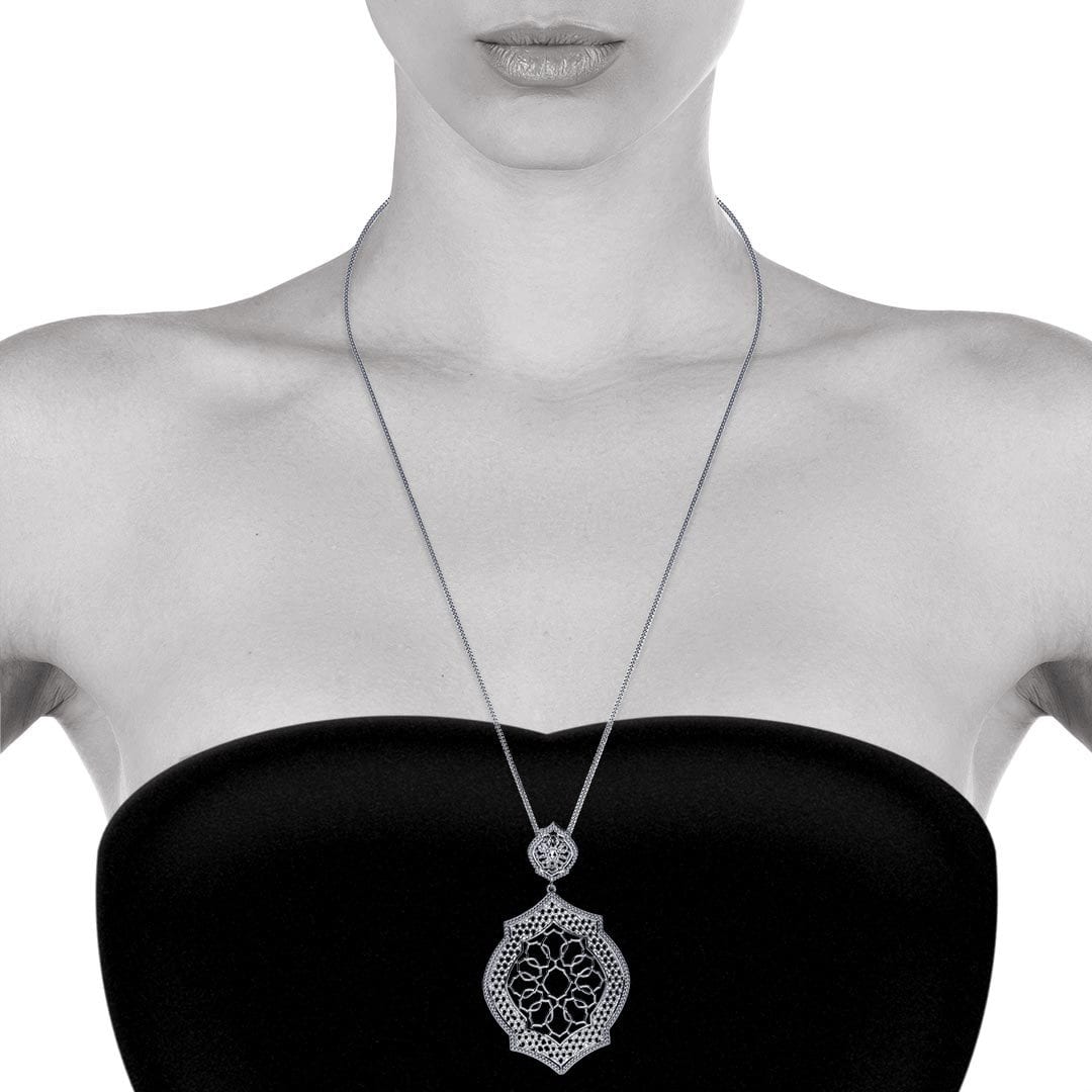 Mauresque Pendant and Chain in Sterling Silver by Natalie Barney