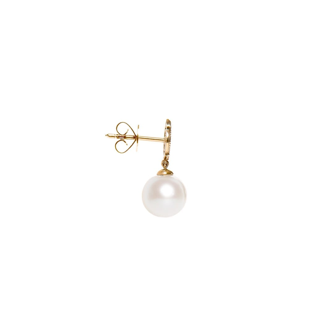 Mauresque Pearl Drop Earrings in Yellow Gold by Natalie Barney