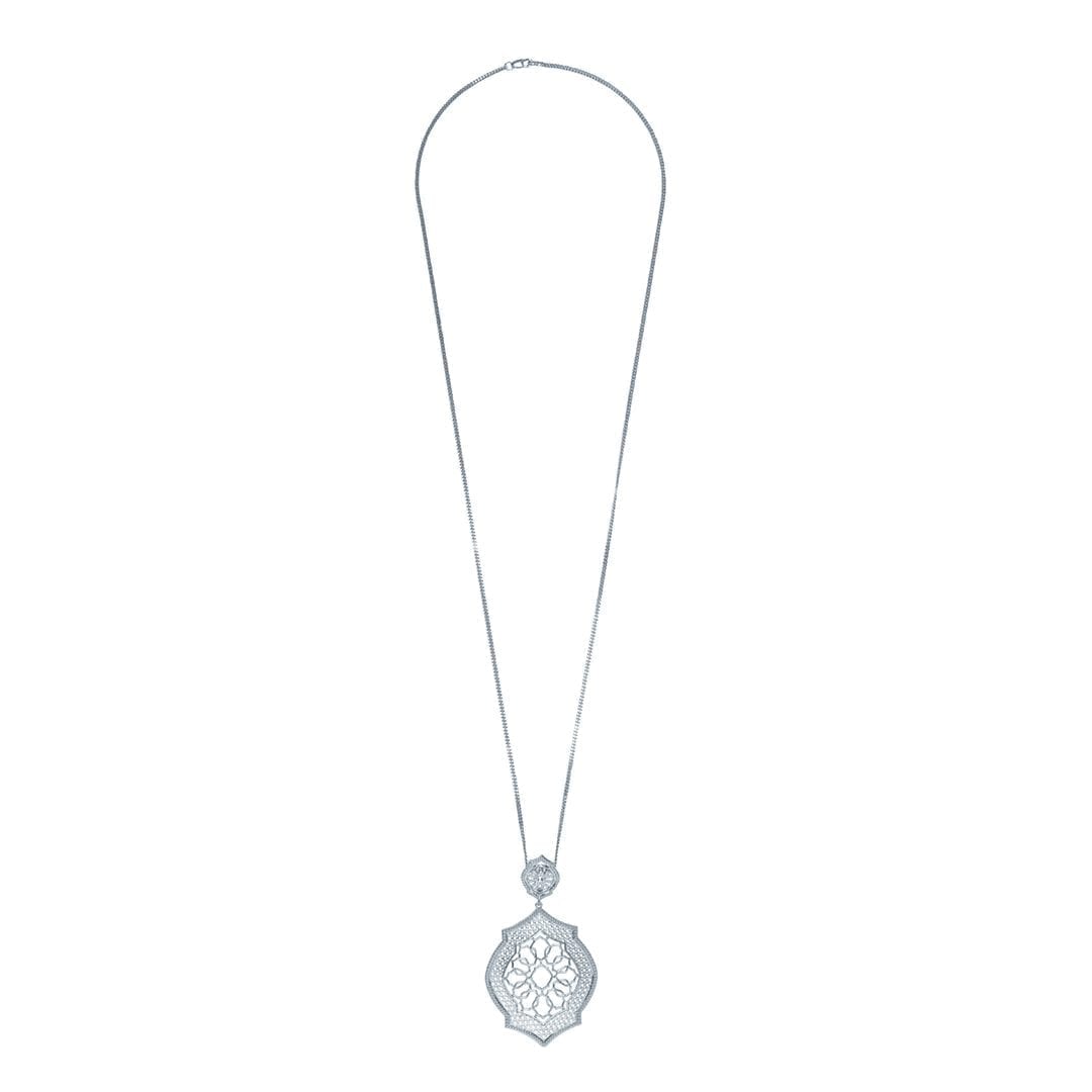 Mauresque Pendant and Chain in White Gold by Natalie Barney