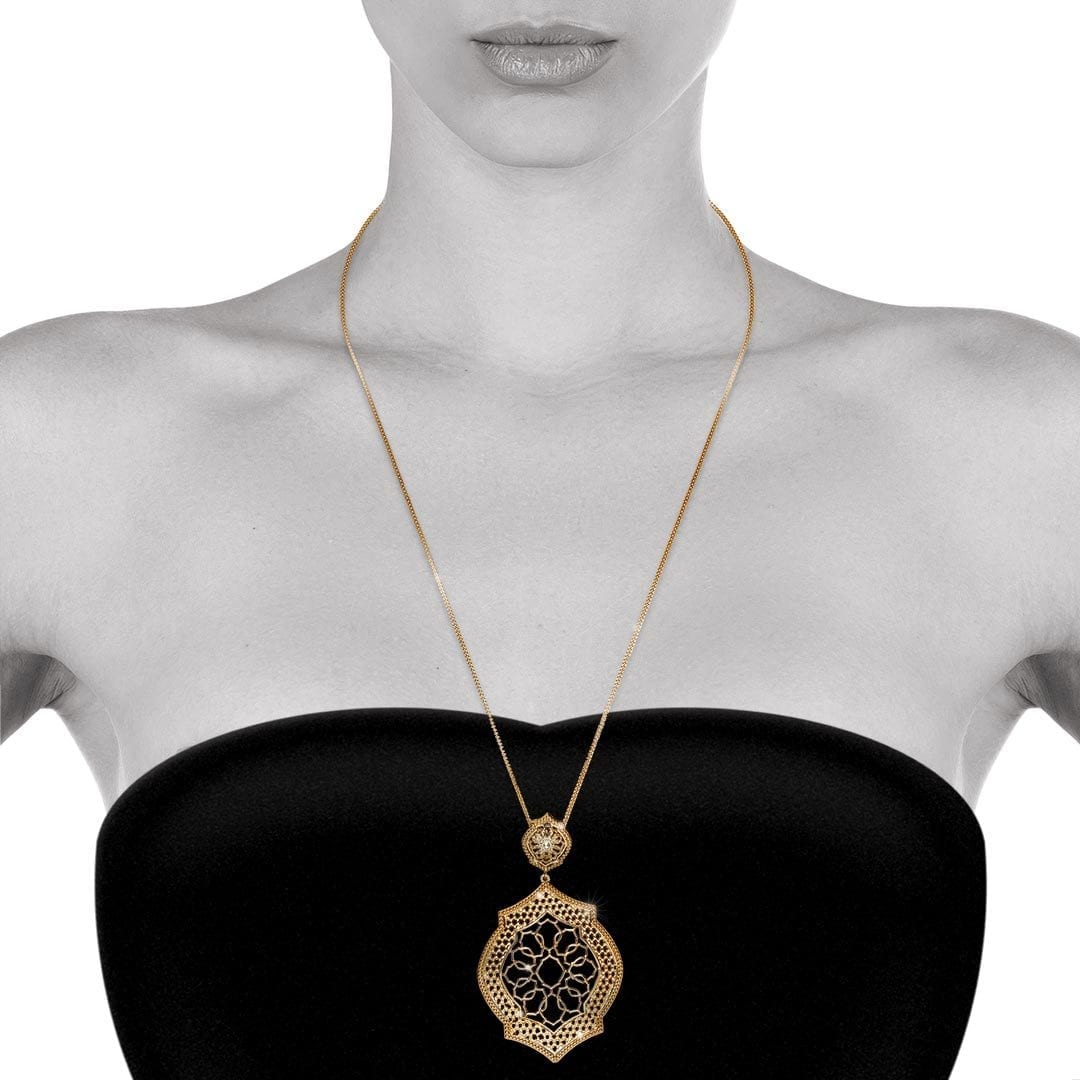 Mauresque Pendant and Chain in Yellow Gold by Natalie Barney