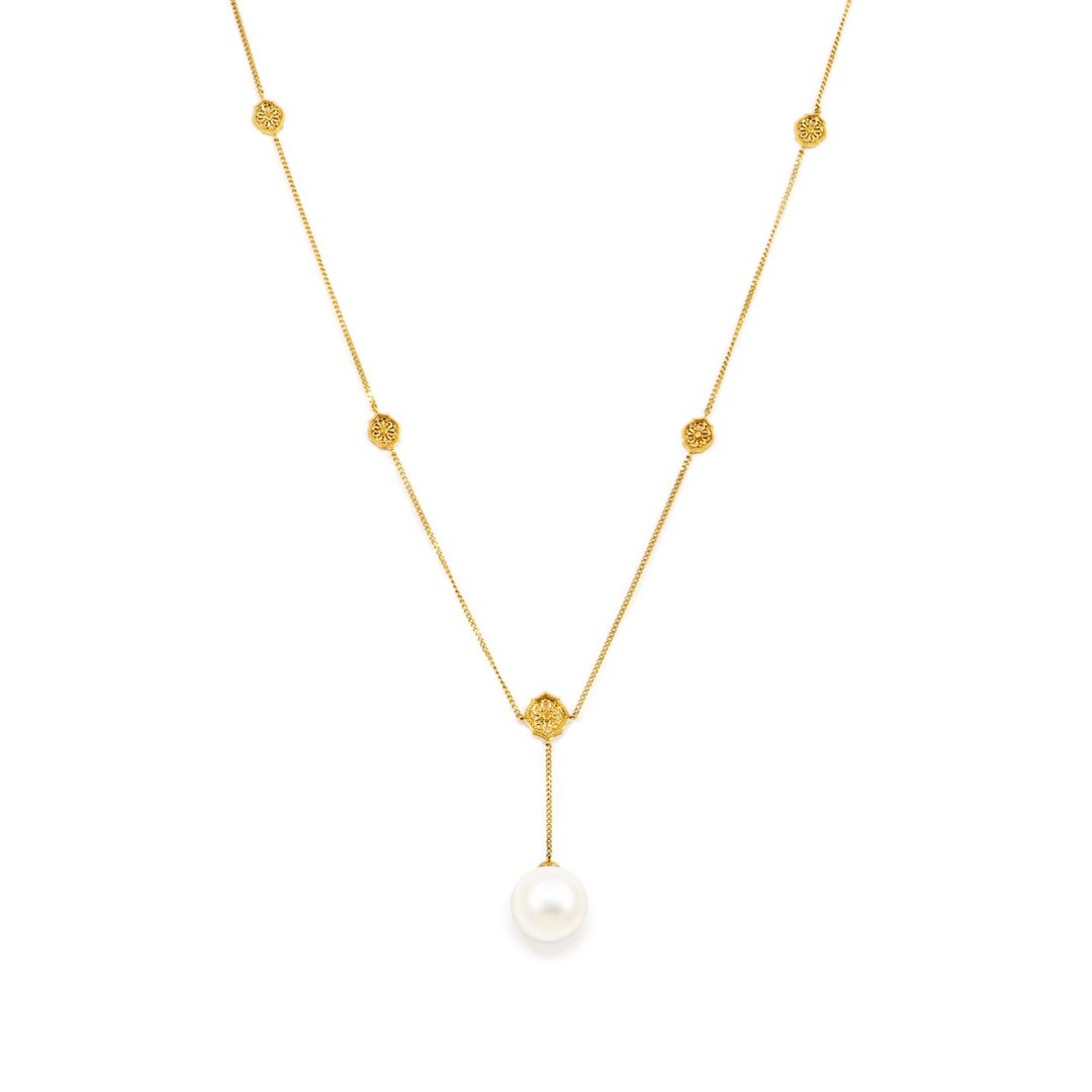 Mauresque Pearl Necklace in Yellow Gold by Natalie Barney
