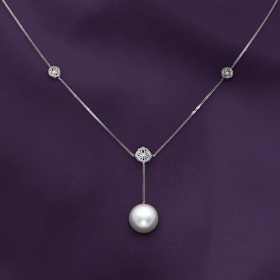 Mauresque Pearl Necklace in Sterling Silver by Natalie Barney