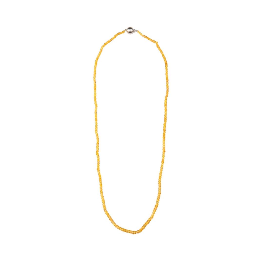 Yellow Sapphire Bead Necklace with white gold clasp by Natalie Barney
