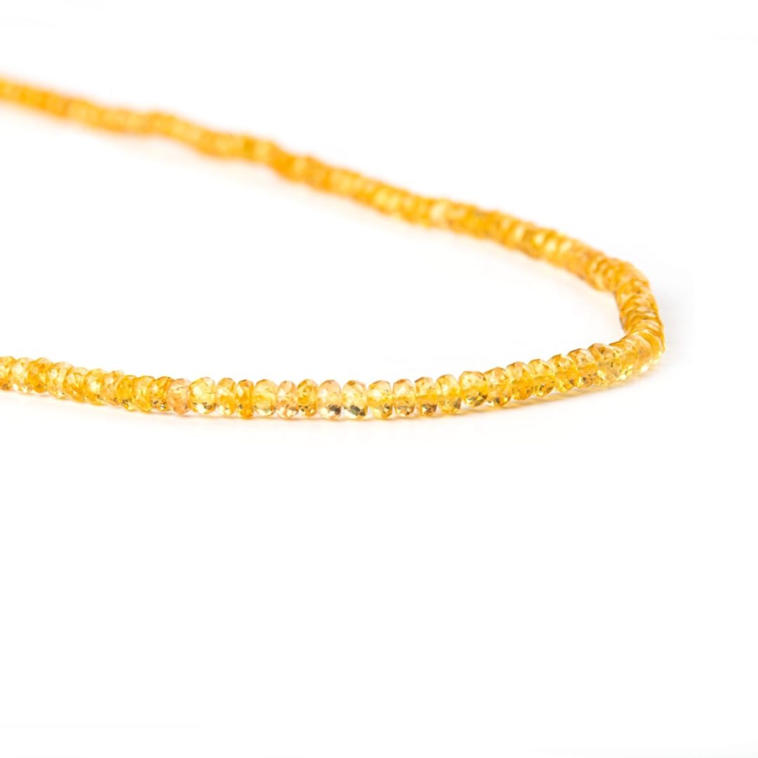 Yellow Sapphire Bead Necklace with white gold clasp by Natalie Barney