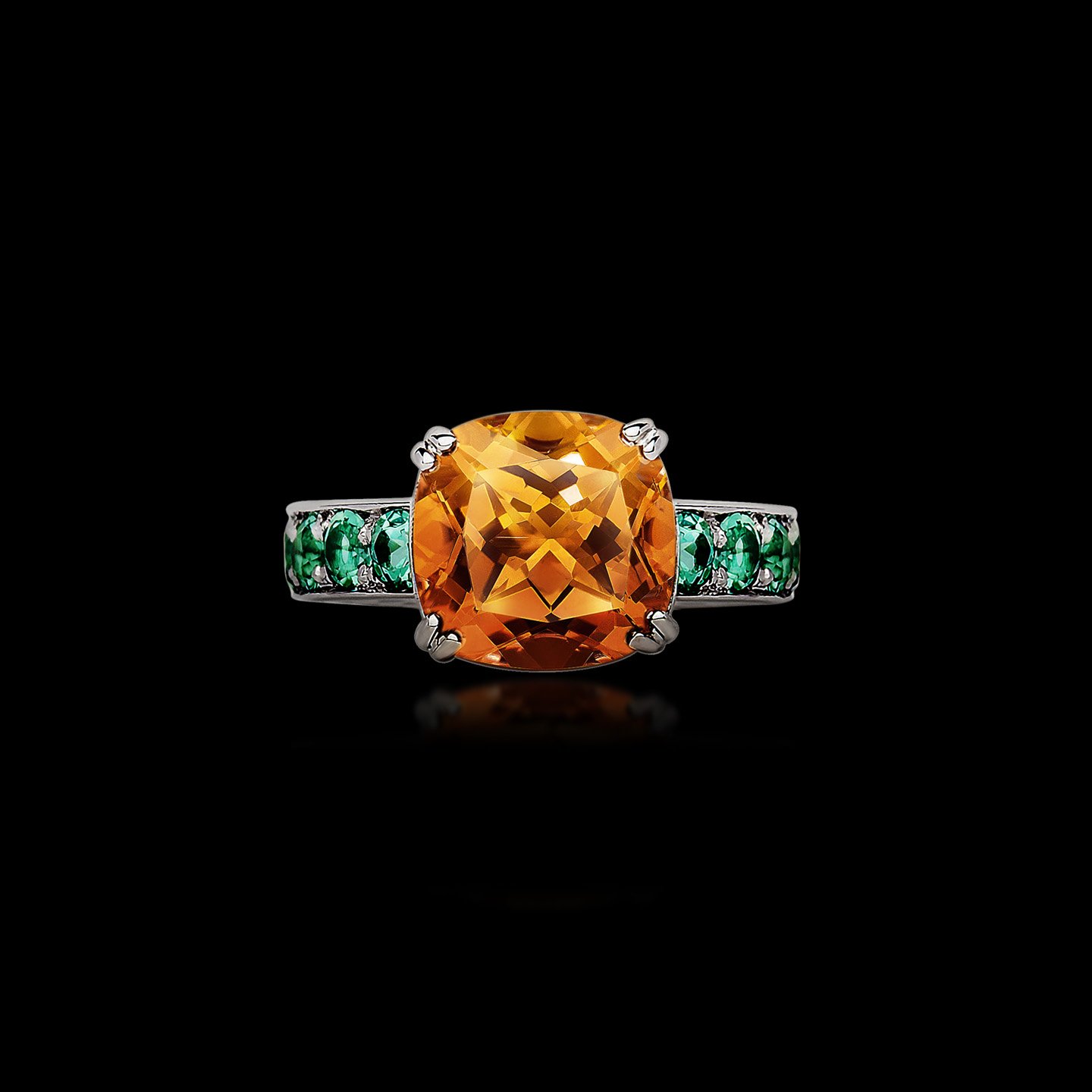 Citrine & Green Tourmaline Ring