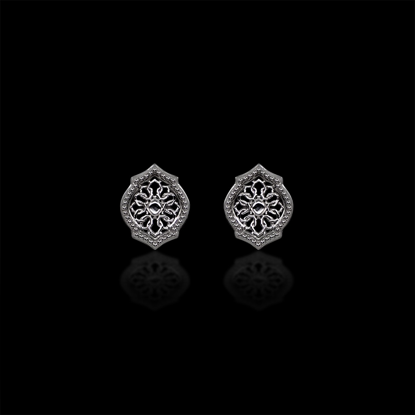 Mauresque Studs in Sterling Silver