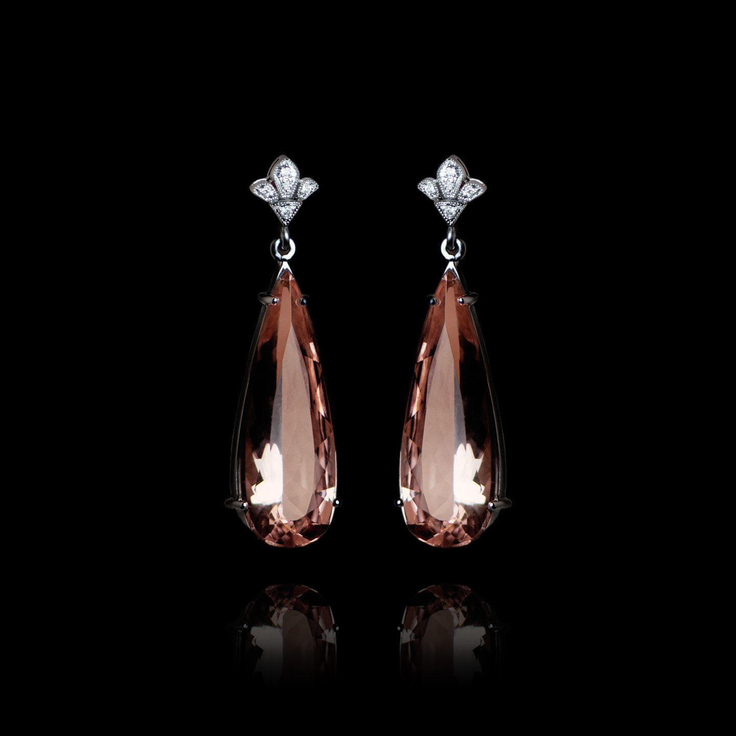 Morganite & Diamond Drops