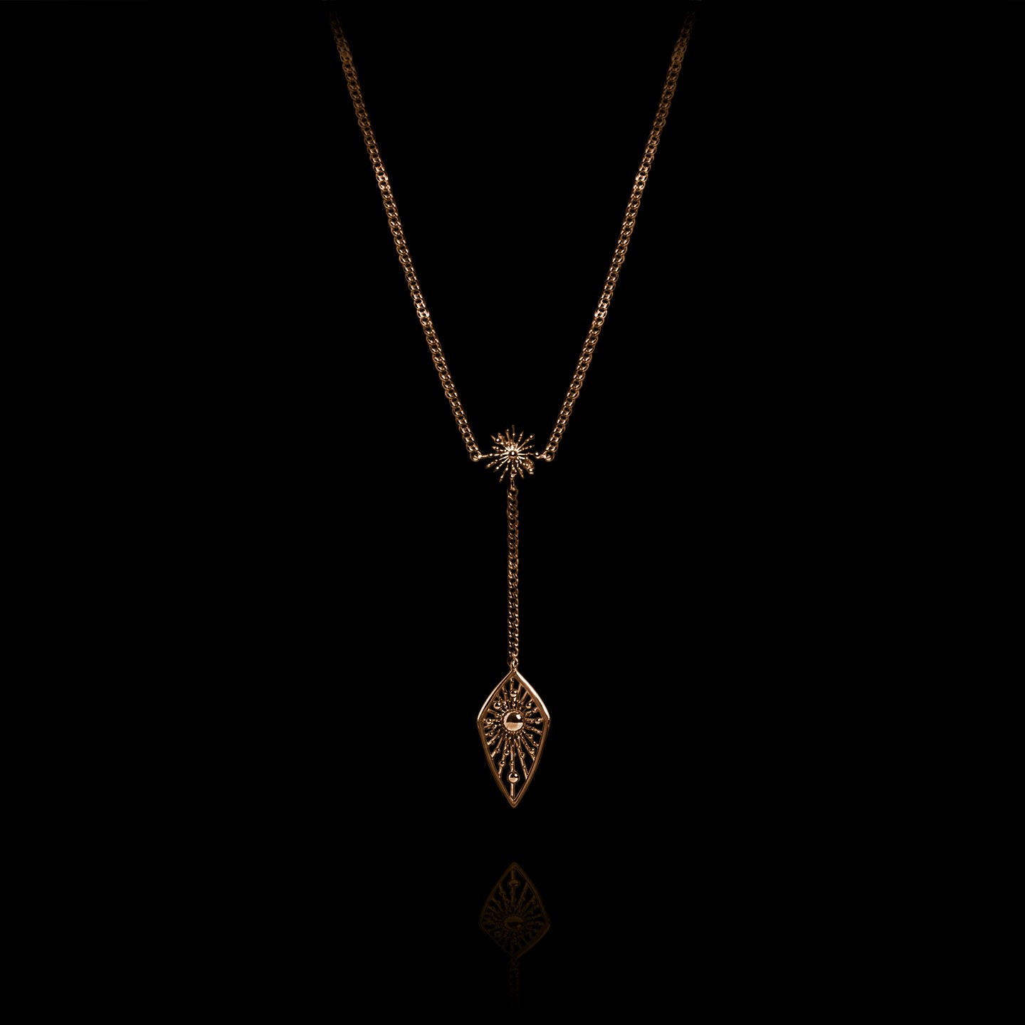 Soleil Kite Necklace in Rose Gold