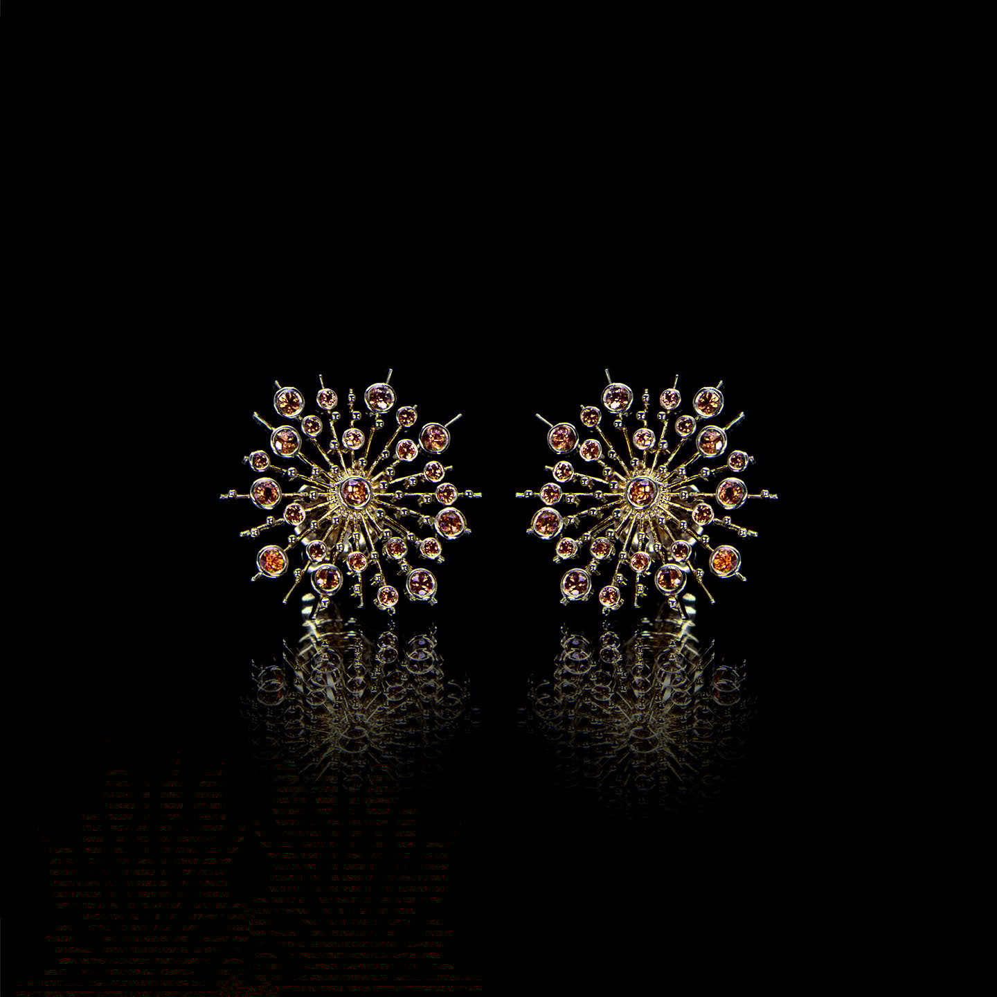 Soleil Orange Sapphire Studs