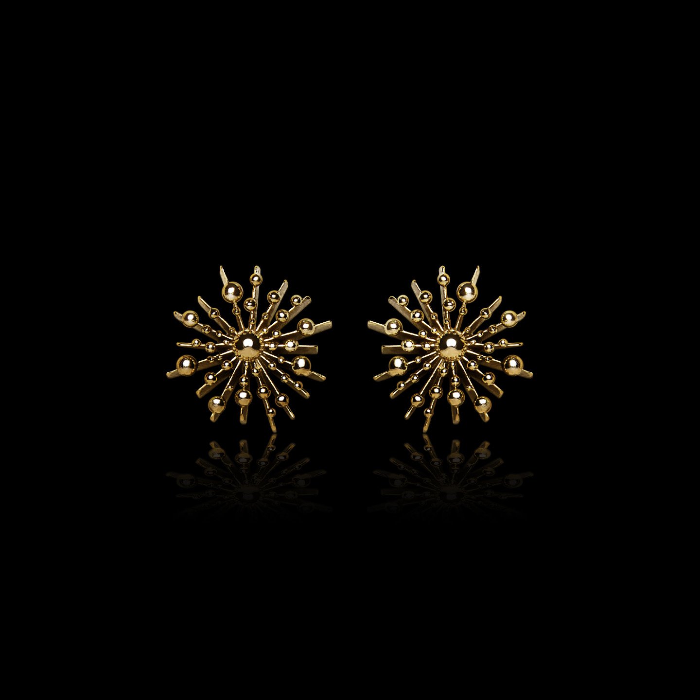 Soleil Studs in Yellow Gold